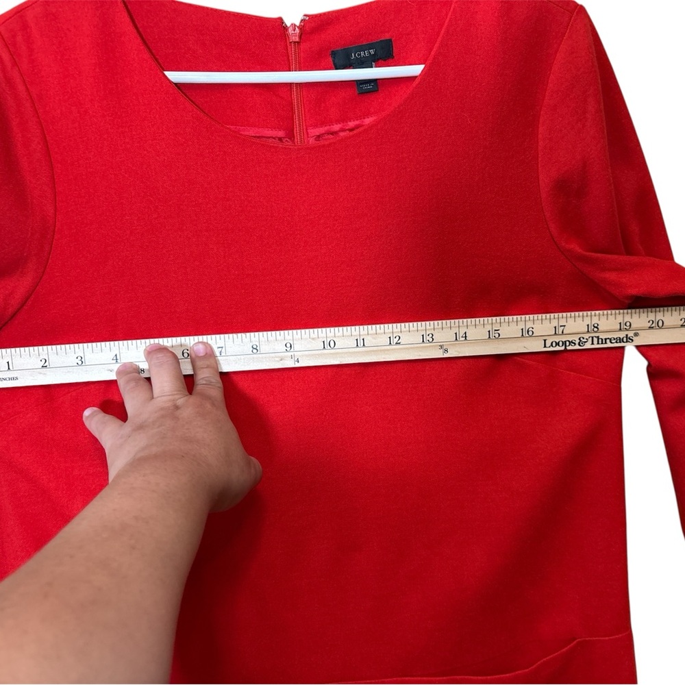 J. Crew Vibrant Orange 3/4 Sleeve Dress,Size 8,97%Wool,3%Spandex - Picture 6 of 8